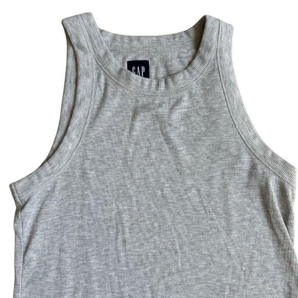 Gap Rib Halter Dress Heather Grey Small - Picture 2 of 7
